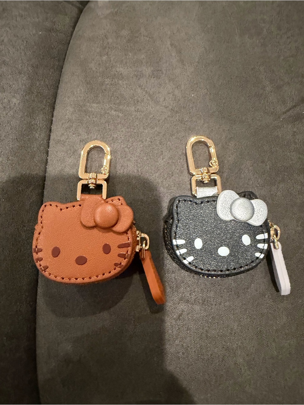 Hello Kitty Kids Keychain Pouch Duo in Brown and Black